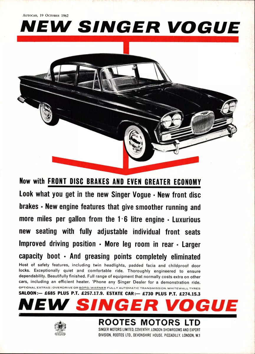 Factoid Extra: The Sceptre had a similar front end to the Singer Vogue to keep an owner busy polishing on a Sunday morning but here’s a quick reminder in Australia that particular car was actually badged as a Humber… @neilmbriscoe @t2stu @DarraghMcKenna @TopOfTheTower @StvCr