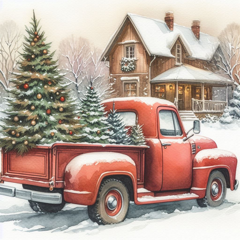 #ChristmasRedTruck #ChristmasTrees #FarmhouseChristmas