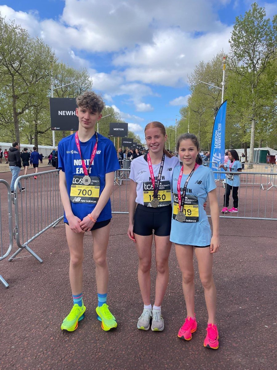Well done to Alfie Cook and Aoife Bell representing the North East in the Mini London Marathon today