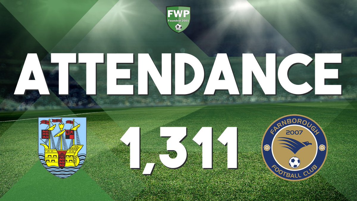 ATTENDANCE: Weymouth v Farnborough - 1,311 fwp.co/bmPzd7