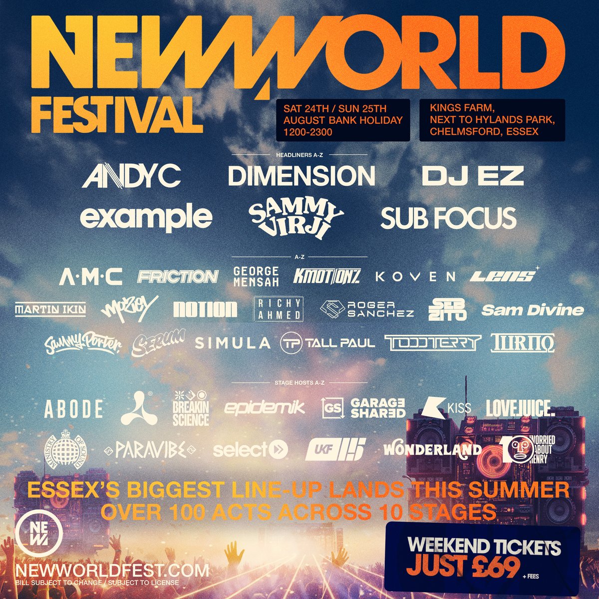 @cream_official Stage @djrogersanchez @djtoddterry @dj1tallpaul @sebfontaine @carlywilford @samsupplier Saturday 24th August @newworldfestivaluk Kings Farm near Hyland Park - Chelmsford, Essex Tickets-Info newworldfest.com/tickets/