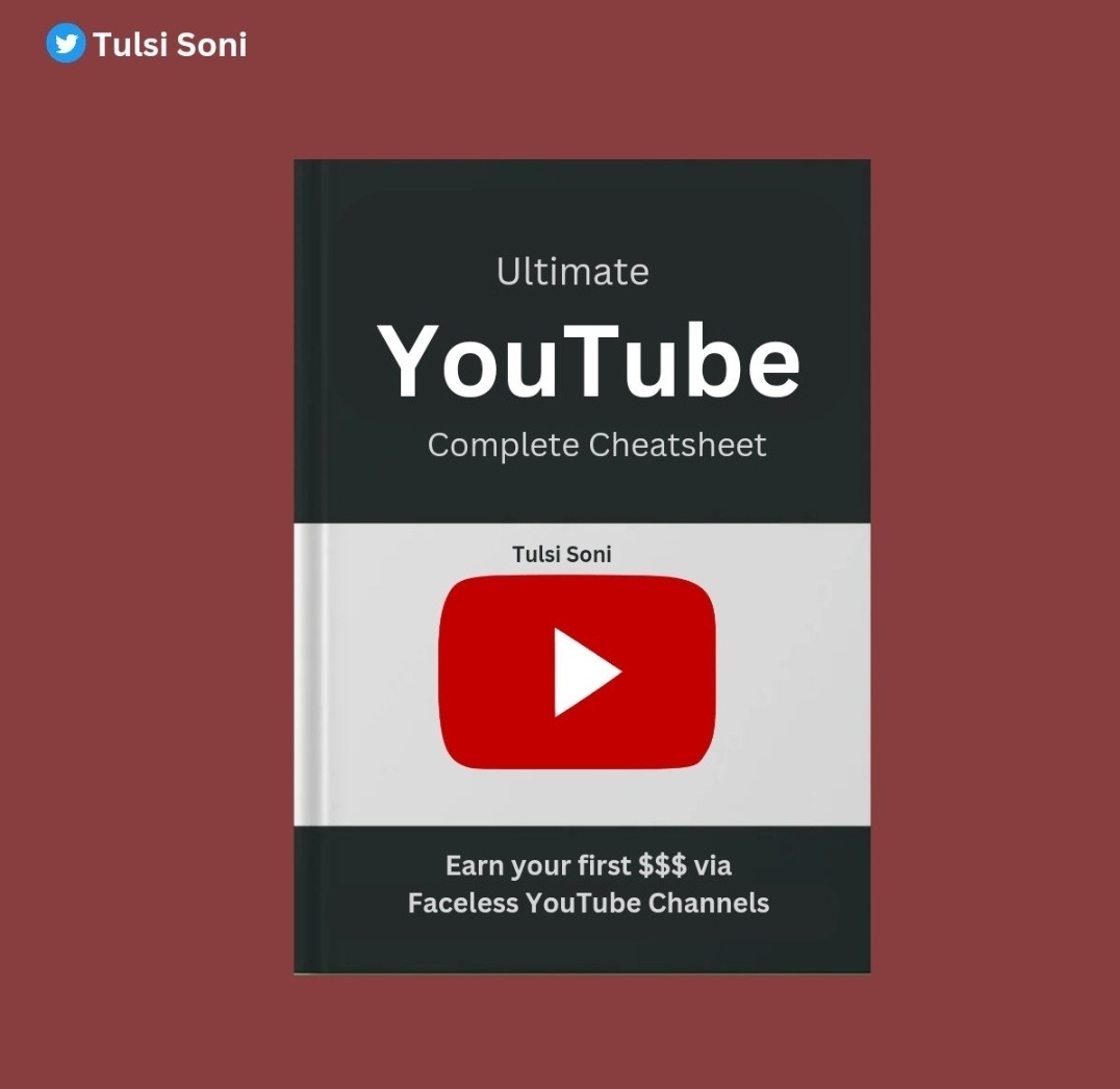 shedntcare_'s tweet photo. How I grew to $10k on Faceless YouTube Channel ?

But now you can do it as well 

So, I've built a Ultimate Cheatsheet for Faceless YouTube Channel 

Here, I’ll teach you how to:

- Build your YouTube Channel 
- Grow organically 
- Monetise
- Know your ideal audiences

(Worth $500, but free today!)

To get it, just : 

1. Like & Reply “ HNY”
2. Retweet (much appreciated)
3. Follow me @shedntcare_ (for DM)