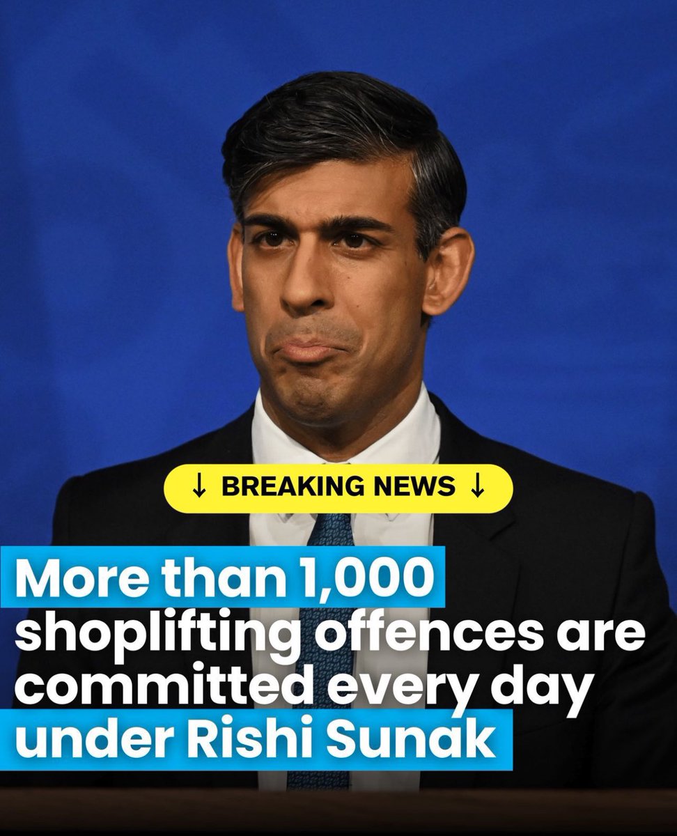 Labour will scrap the Tories' shoplifter's charter that encourages the police to NOT investigate thefts under £200. 😱

& we’ll bring in a Community Policing Guarantee, with 13,000 more neighbourhood police & PCSOs to crackdown on shoplifting & keep us safe. 🙌🏻

#EndRetailCrime