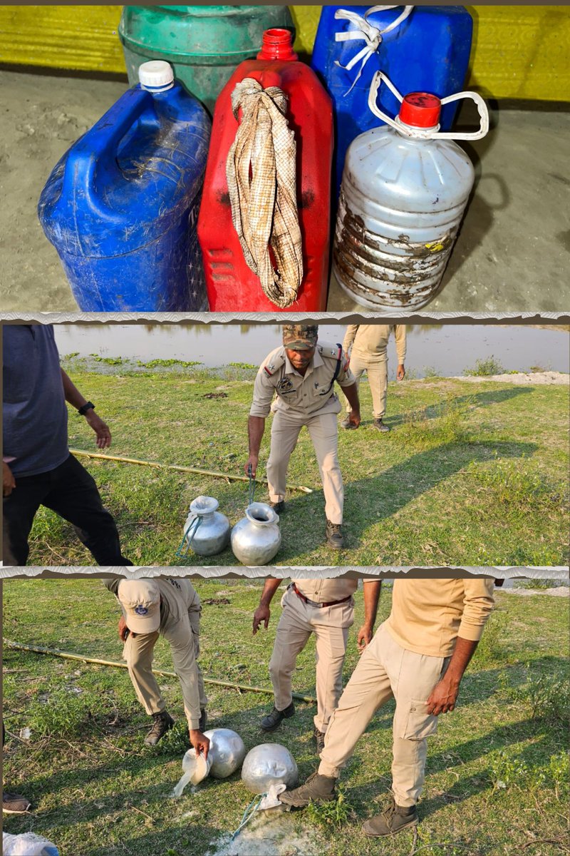 Cachar Police unceasingly drive against the illicit liquor/ imfl across the district and destroyed many ltrs. of country made liquor. @CMOfficeAssam @gpsinghips @KangkanJSaikia @assampolice