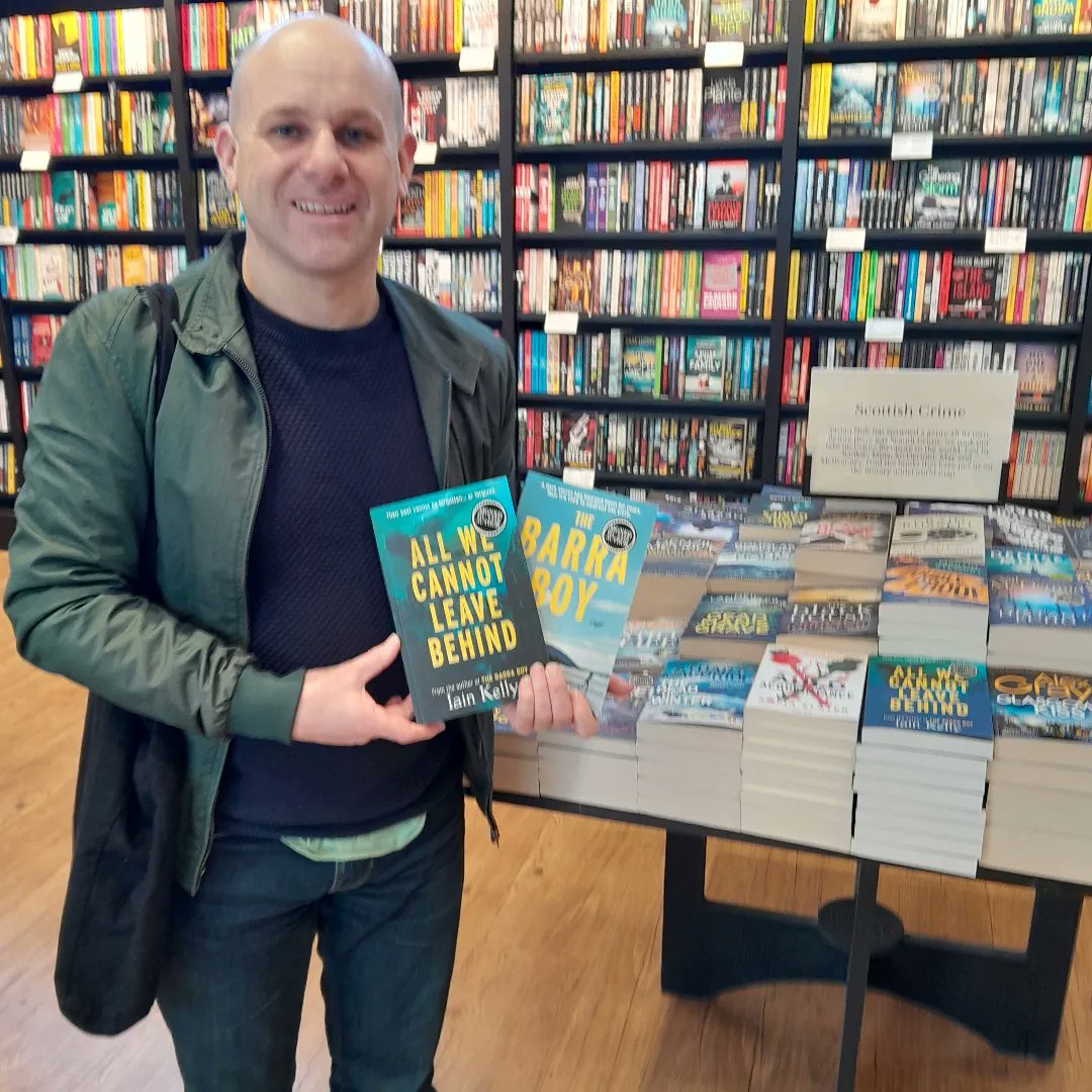 Still quite the buzz to see my books in stores especially the 2 of them together! Signed copies on the Scottish Crime table in @WaterstonesGla now!