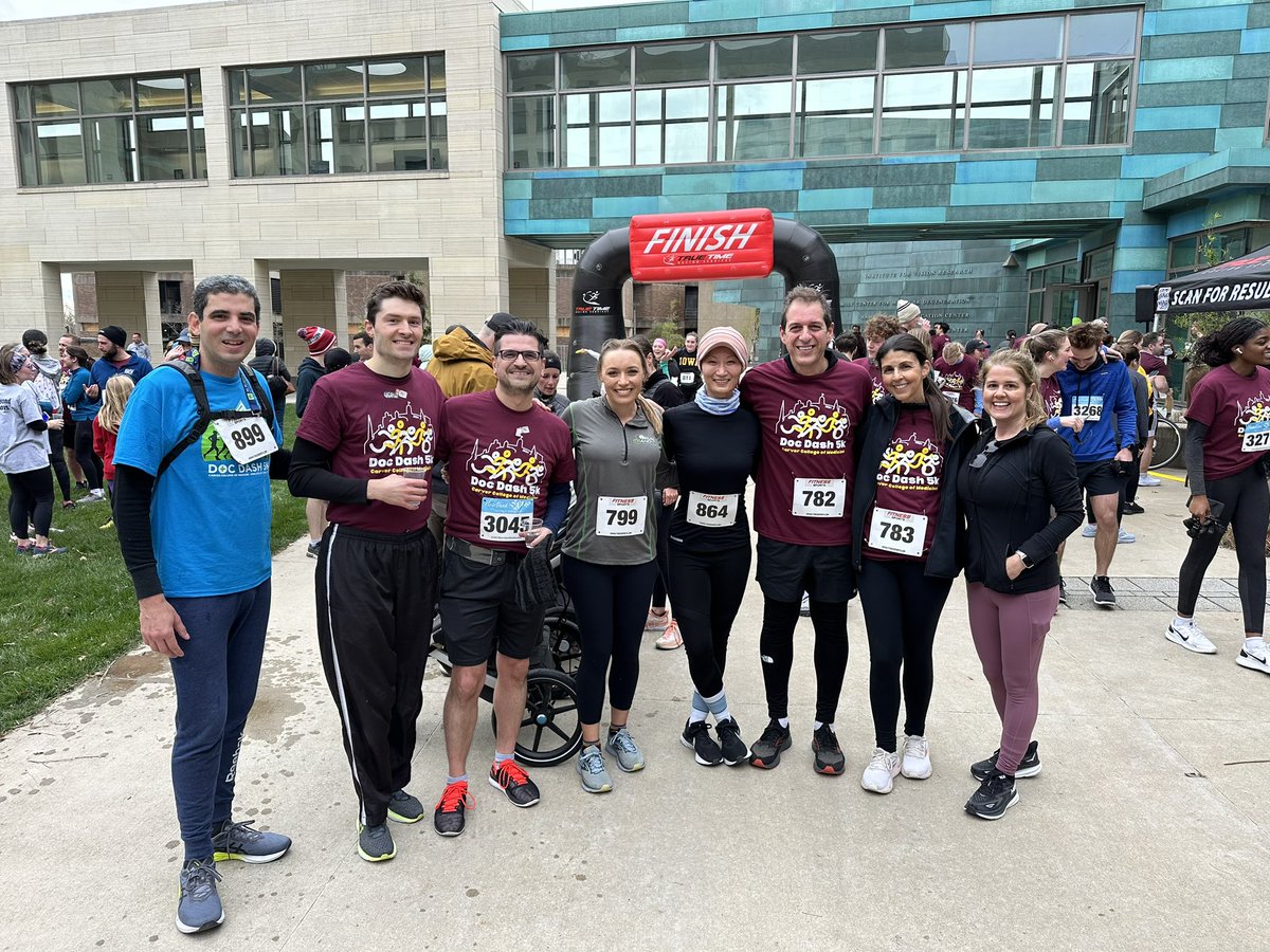 Congratulations, @IowaMed, for a fantastic and inclusive Doc Dash 5 K this morning. Fun time with @IowaRAD residents, fellows, and faculty. #radres  #Wellness @uihealthcare