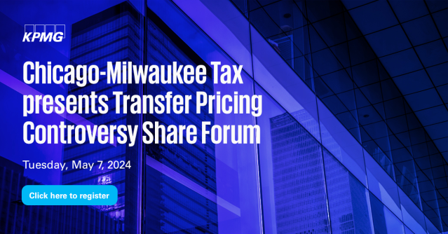 Join us on May 7 for our Transfer Pricing Controversy event. KPMG leaders will discuss IRS enforcement, foreign controversies, APA landscape, and future disputes. Don't miss out! #KPMG #Tax #TransferPricing #IRS #APA #NetworkingEvent bit.ly/4d8RuZa