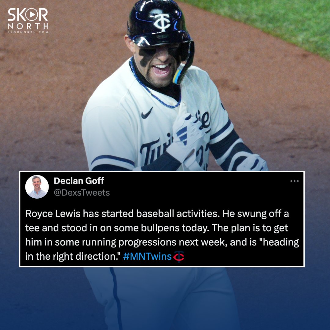 Royce Lewis has started baseball activities and is heading in the right direction to return from his quad injury. #MNTwins