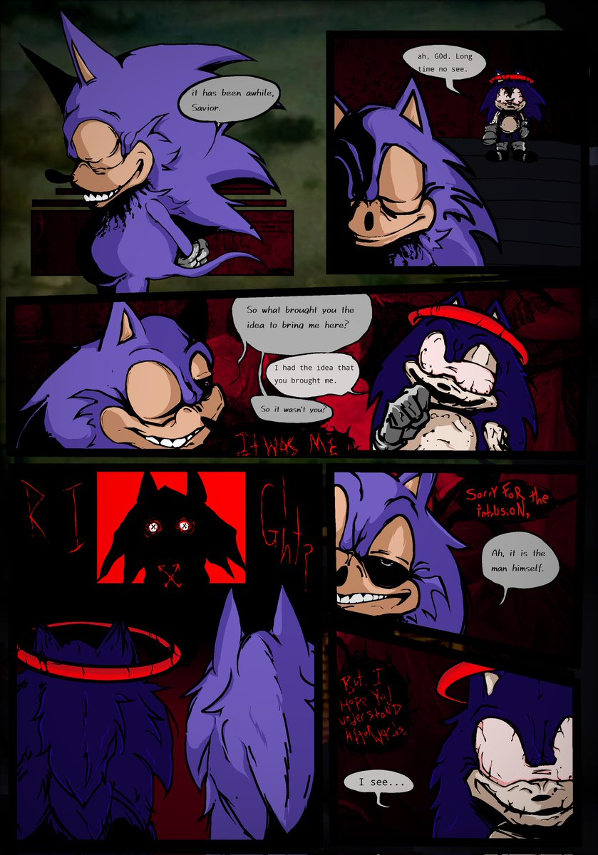 This took...a less amount of time then I thought.

But uhh, characters present 
Savior (me)
G0d (@King0fsass )
Luciano (@lucianoid5 )

#sonicexe #sonicexeocs #sonicexeoc #horrorbrew #exeoc #execommunity #ComicArt?