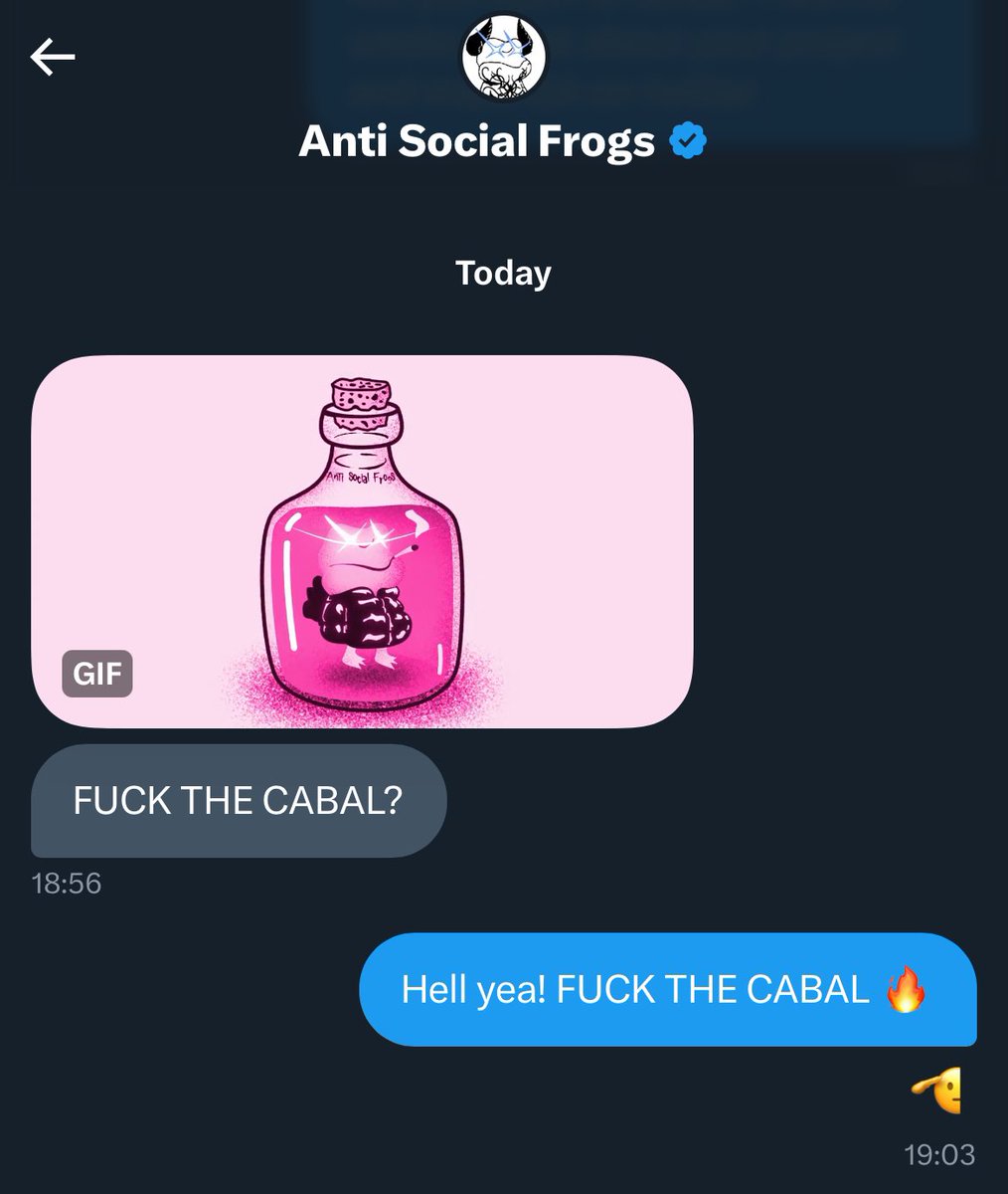 Just joined the circle 🥂 @AntiSocialFrogs FUCK THE CABAL 🌹