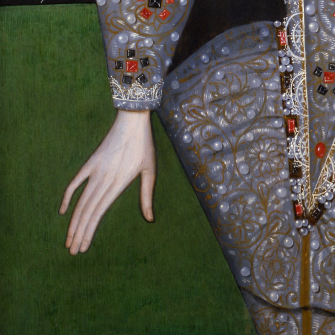 Can you guess the sitter by their hands?👋 Your clues are: 🖼️ Portraits and Miniatures Gallery 🖌️ Made in about 1590 🤞The sitter was known for their long slender fingers and hands... Explore our collections to find the answer: ow.ly/nsMc50RigLV