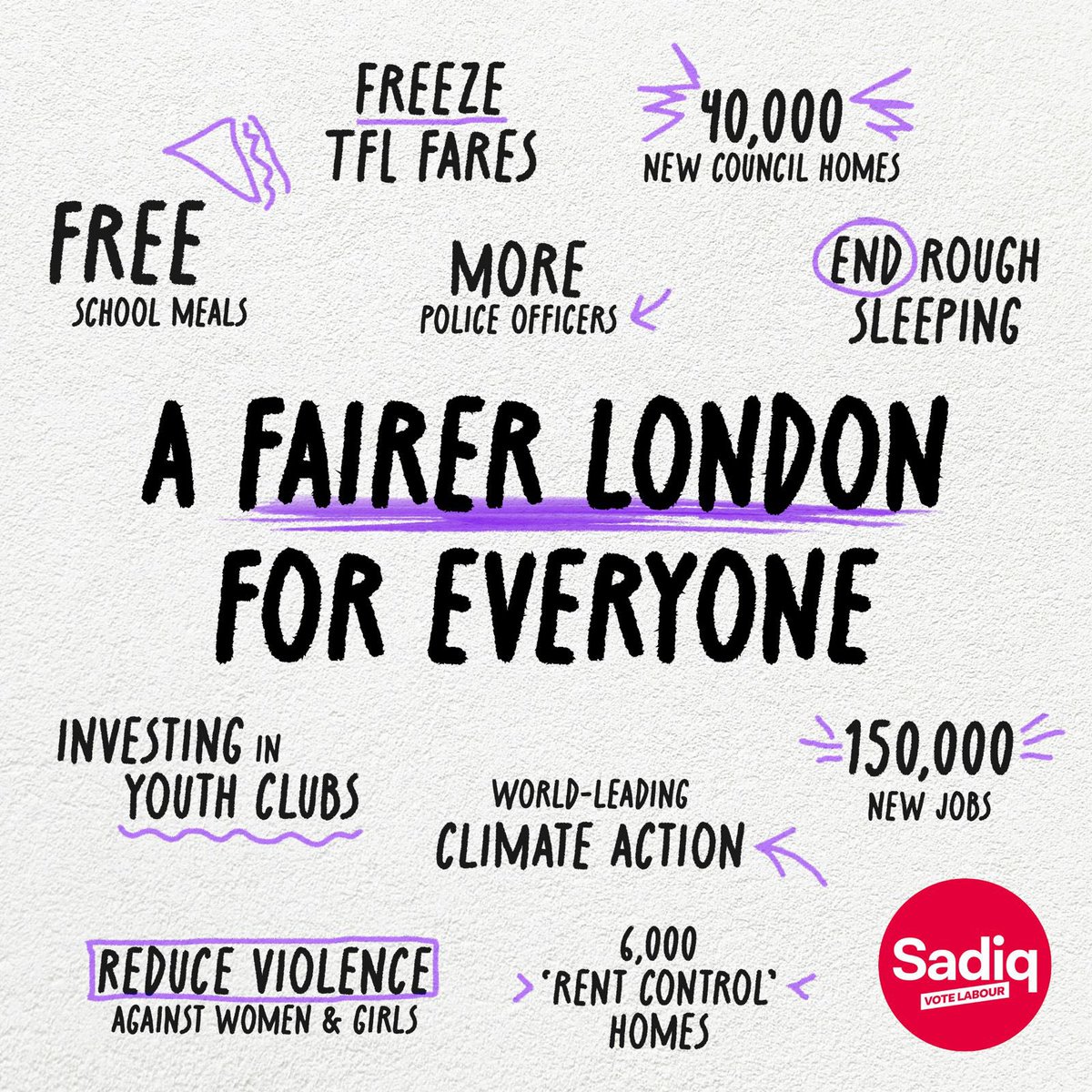 A vote for Labour on Thursday 2 May is a vote for a fairer, safer, greener London for all. Read this. ⬇️