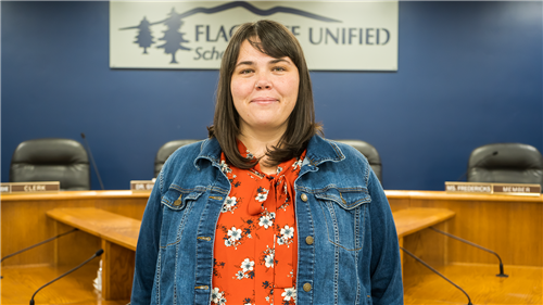 UPDATE: Kristine Pavlik, a school board member at Flagstaff Unified, whose president told parents to 'Bring it on' after they questioned 'gender nonspecific sex education changes' in the district, is resigning.