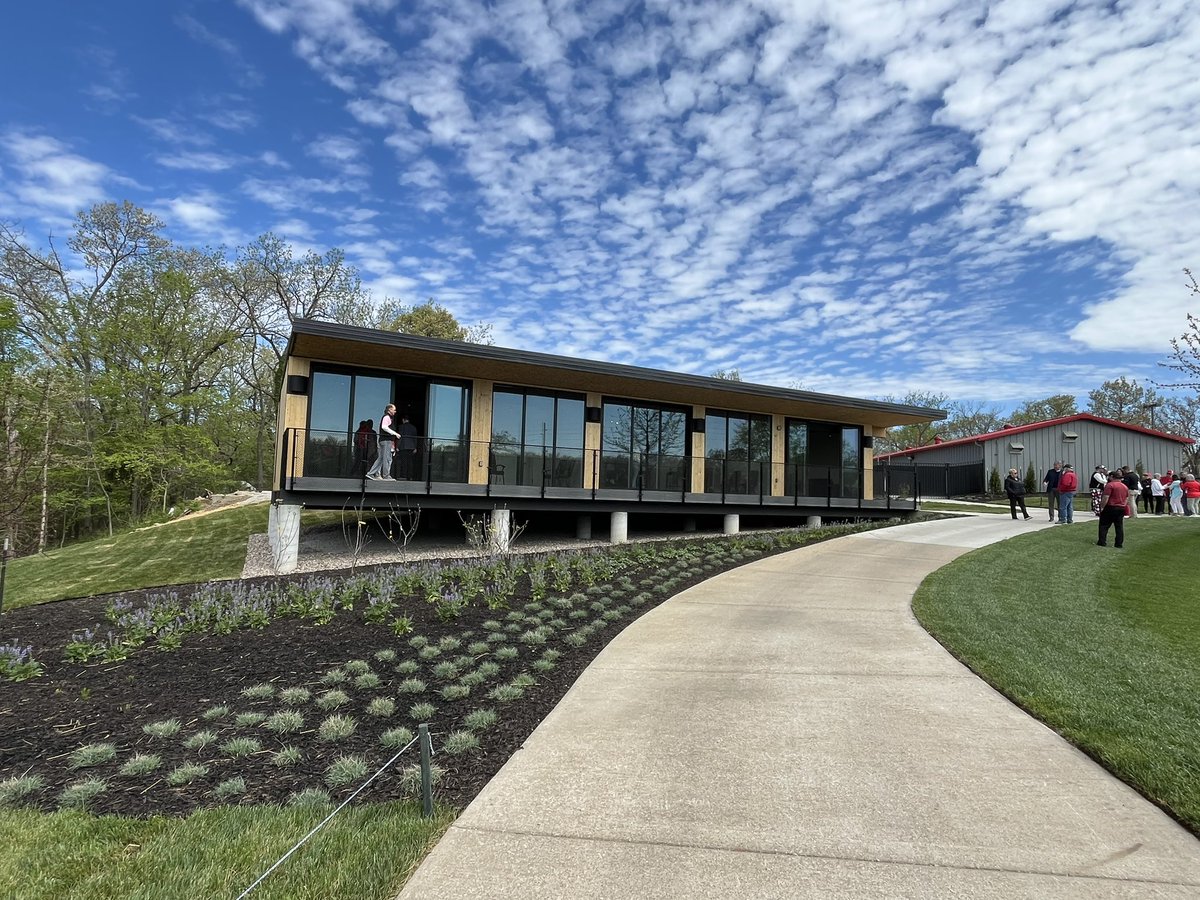 Out at Mules National this morning for the ribbon cutting of the new Randall and Kelly Harbert Collegiate Golf Center. The new facility provides a space for both Central Missouri golf programs just off the signature 18th hole.