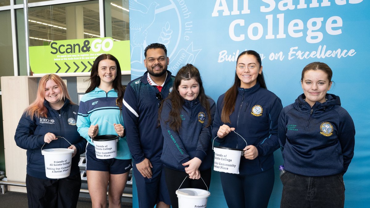 SaintsCollege's tweet photo. Our Making Our Community a Better Place Team, teaming up with Friends of All Saints College PTA, were fundraising today in @Asda Westwood and raised a £588. A huge thanks to all who donated, and thanks to Ann-Marie McCallion, @AsdaCommunity Champion, for the opportunity! https://t.co/pE8i5uutkr