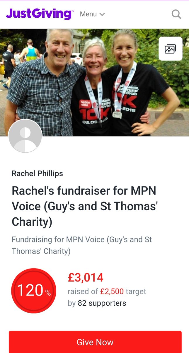 Over £3000 raised for @MPNVoice. I'm completely blown away by people's generosity, thank you to everyone that has sponsored me (& put up with my running chat). Just the small matter of running the damn thing now @LondonMarathon #WeRunTogether justgiving.com/page/rachel-ph…