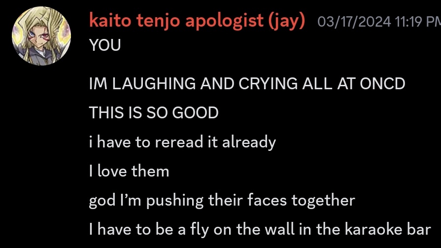 maidendays's tweet photo. I wrote 10,227 words of Takeru and Ryoken being horny idiots, failing to karaoke, and catching feels along the way! Featuring hot scenes, comedy, and shamelessness!

I've been so busy that I'm promoting this fic a month late, but let me share some initial reader reactions haha https://t.co/XtVIVx2oUh