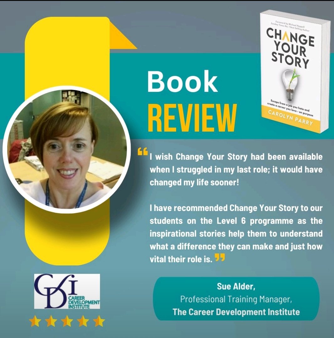 I should be out enjoying the sunshine this afternoon, but I wanted to share some brilliant news. My book,'Change Your Story' is on the @theCDI's reading list for Level 6 trainee careers advisers! 
Thank you Susan Alder.Hapoy Saturday!!
#changeyourstory #thecdi #careerchange