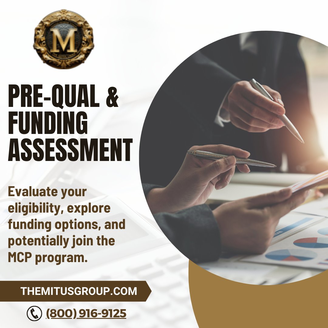 Dreaming of starting your own business?  Want to turn your ideas into reality? 💡 Look no further! Pre-Qual & Funding Assessment is here to help you on your entrepreneurial journey! 

themitusgroup.com

#Entrepreneurship #StartupLife #FundingOpportunities