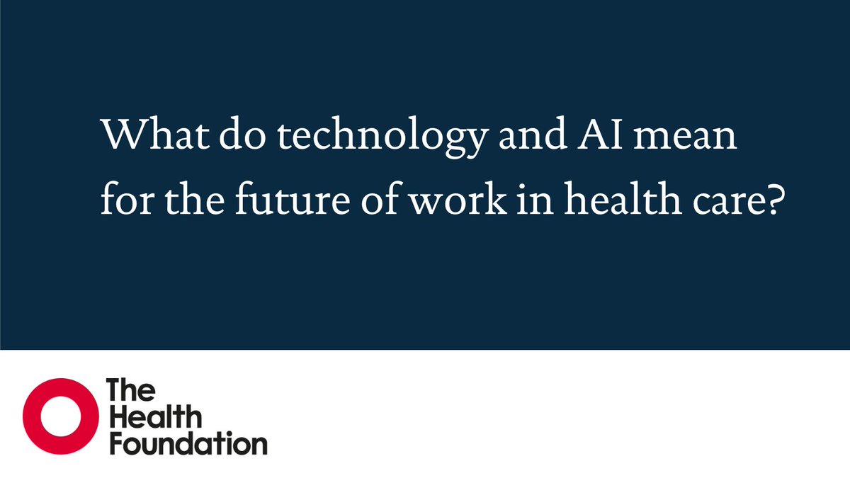 Our programme of work explores how AI can support staff and improve ways of working in the NHS. This long read shows how specific tasks might be affected by technology and how occupational roles associated with those tasks might evolve ⬇️ health.org.uk/publications/l…