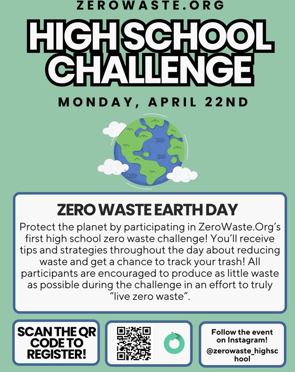 High school students interested in learning more about a zero waste lifestyle - try this challenge!