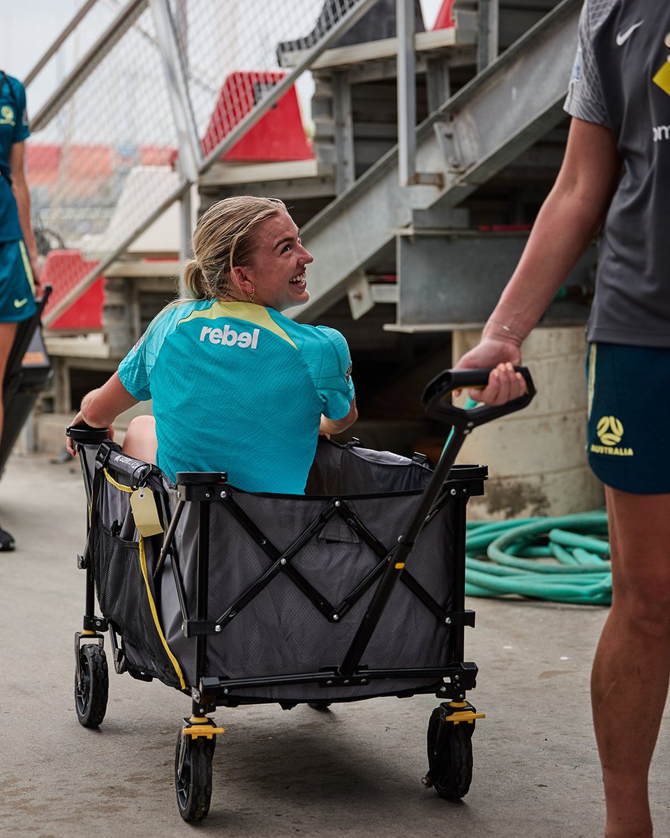 All aboard The Macca Express! 🚂 #Matildas @MaccaArnold1 @_charli_grant