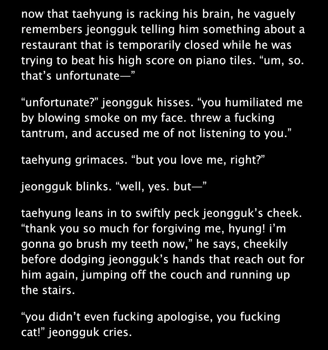 no love zone / taekook — what if (drabble #3) what if taehyung starts smoking just to piss jeongguk off?