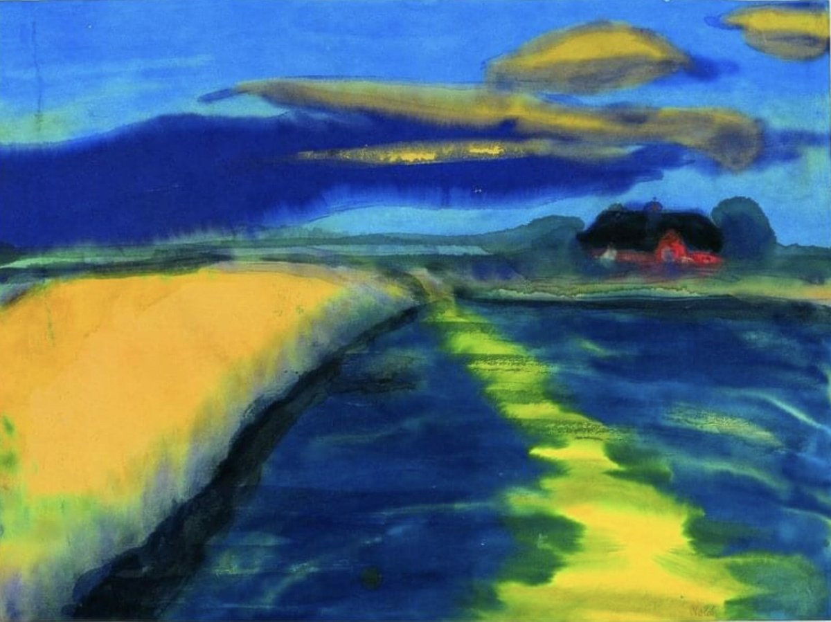 Emil Nolde - Marais, le soir près d’une ferme (vers 1935)
#emilnolde #nolde