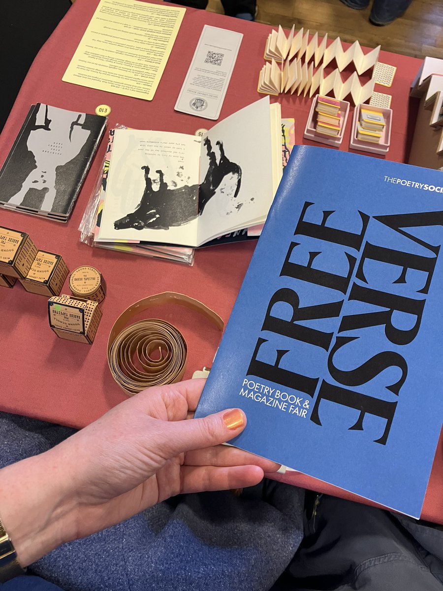 micro_library's tweet image. Still time to catch the end of @PoetrySociety’s Free Verse poetry fair. We’re here as one of 78 poetry presses and literature organisations all in one room! Till 18:30 then after-party and readings from 19:00. Free to attend. St Columba's, London, SW1X 0BD poetrysociety.org.uk/event/free-ver…