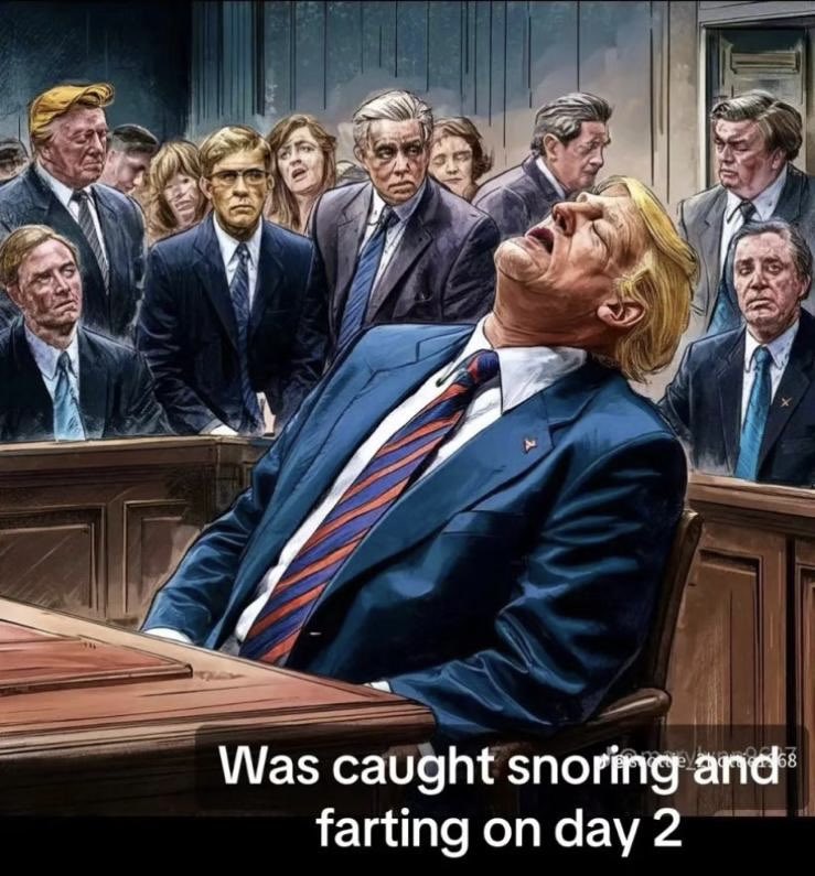 #TrumpFarts #SleepyDon he loves to say things about others. But I think he’s describing himself, snoring and farting in court. #TrumpIsATraitorAndACriminal #TrumpIsNotFitToBePresident @Gbracy3 @CWittrodt @BeckyB111111 @ResisterChic @EBArwen @JeSuis_Faith @jenniferjcline @justjo2