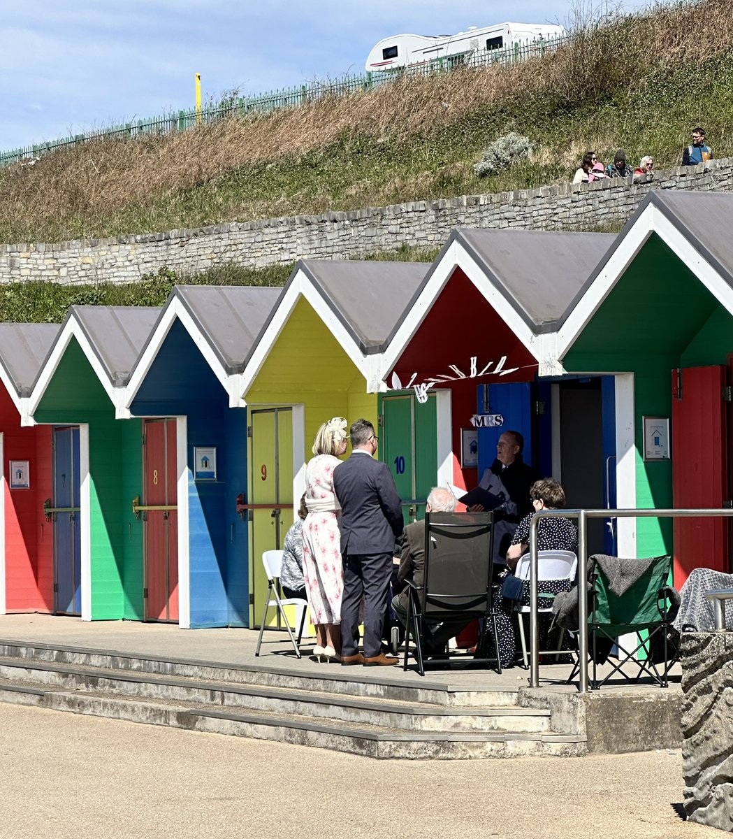 A couple got married in a Barry Island beach hut this week as we walked past. It was fabulous!  #Barrybados