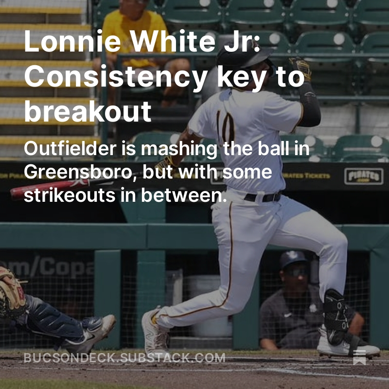 New BoD: Lonnie White Jr. got off to a hot start to the season, hitting for power like few in the system has been able to. What has been the key to his success? And what could unlock his full potential? I take a look here. bucsondeck.substack.com/p/lonnie-white… #LetsGoBucs @IBWAA