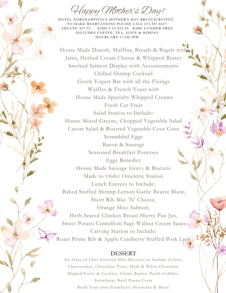 We’re taking reservations for Mother’s Day brunch!