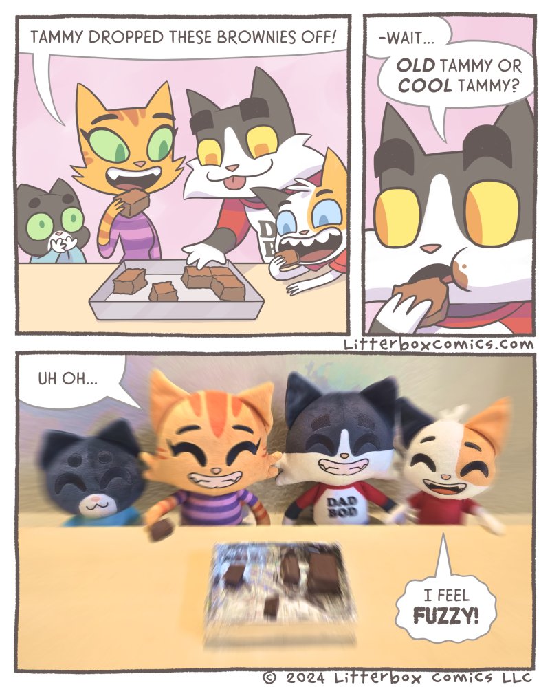 NEW COMIC: Brownies! Happy 420! #420day on a #Caturday?! I had to! (Don't worry, it's just catnip!) 😉 See below for your chance to win a set of plushies!