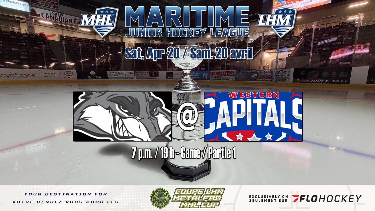 The <a href="/MetalfabFire/">Metalfab Fire Trucks</a> MHL Cup Final begins tonight in Summerside as the <a href="/SsideCapitals/">Summerside Capitals</a> host the <a href="/MTimberWolves/">Miramichi Timberwolves</a> at 7 p.m.

The game will be available on <a href="/Eastlink/">Eastlink</a> Community TV as well as <a href="/FloHockey/">FloHockey</a>