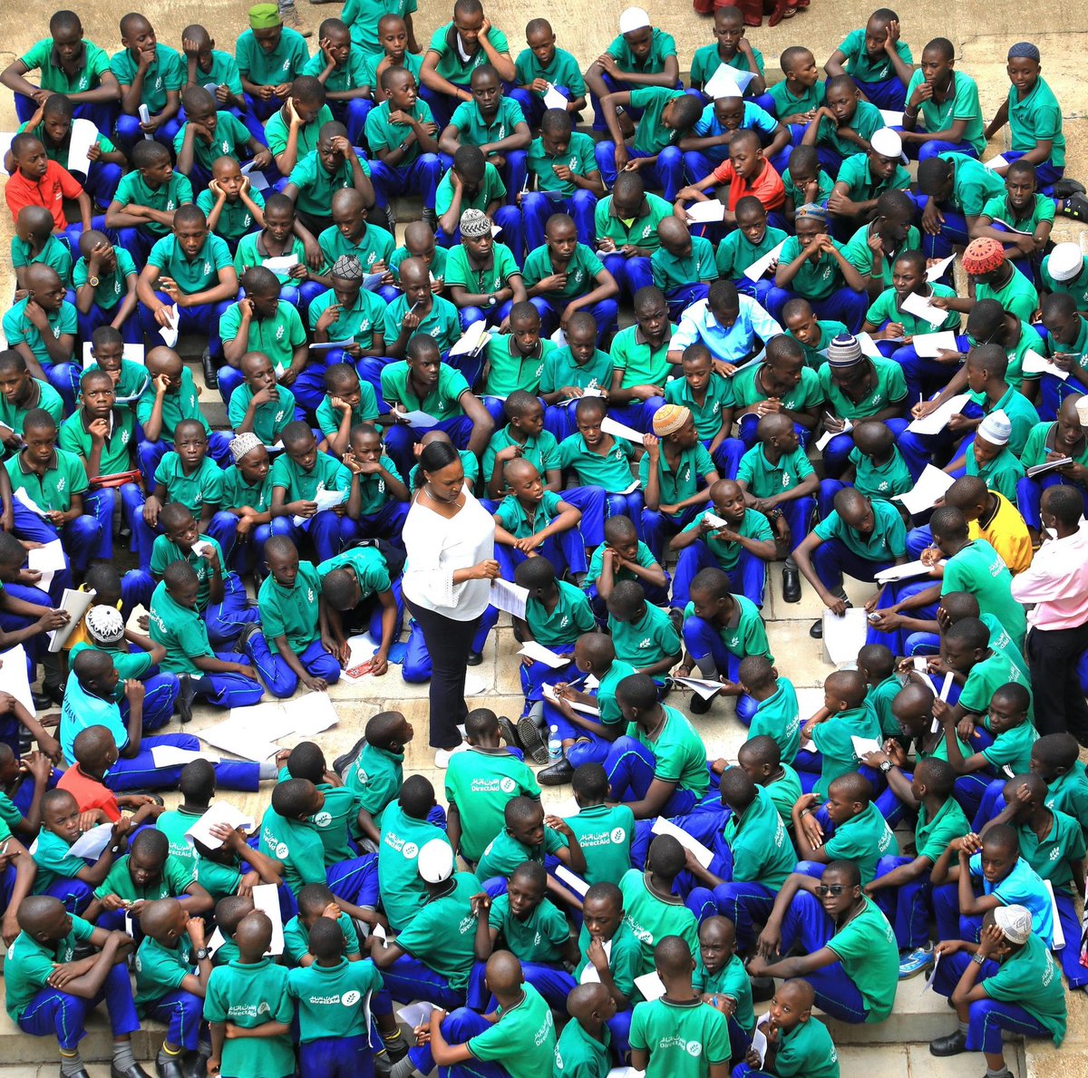 Our Public Affairs Officer, Agnes Mugema talking to pupils of Kakiri Muslim Primary School who were at Parliament on Friday for a school tour.