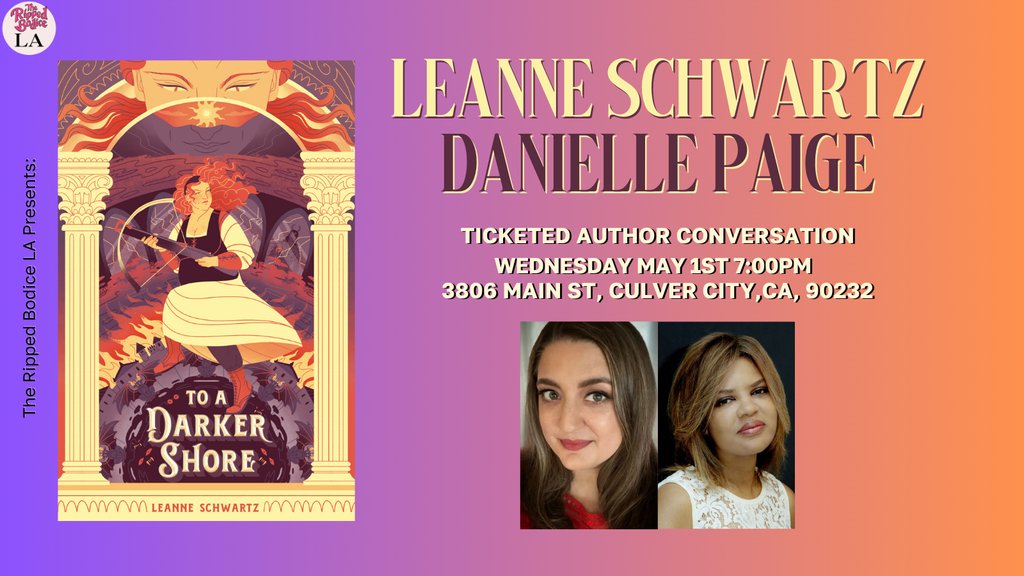 To celebrate To a Darker Shore, we're hosting an LA #AuthorEvent with Leanne Schwartz @lifebreakingin on Wednesday, May 1st at 7pm. She will chat with @DanielleMPaige.❤️‍🔥⁠
⁠
🎟️Tickets include the book & swag:
therippedbodicela.com/events-and-tic…
⁠
#TheRippedBodiceLA