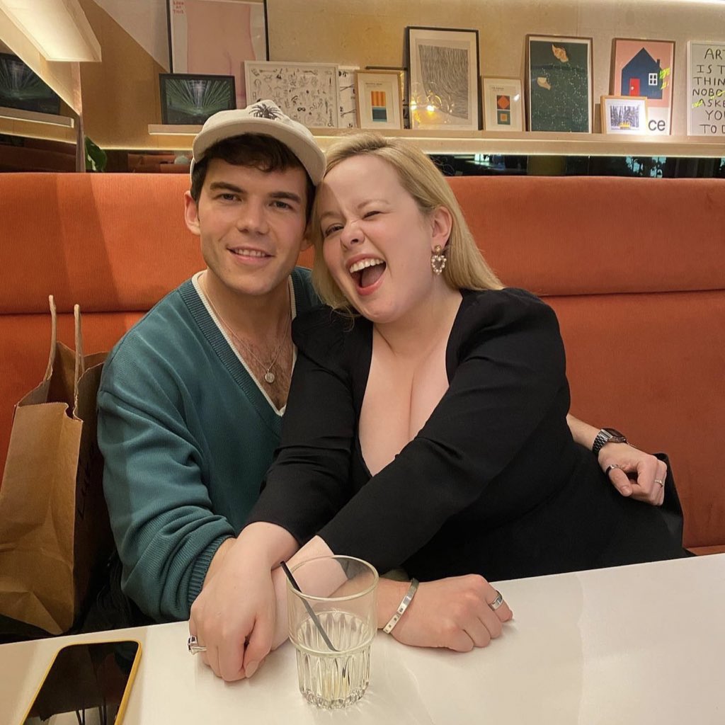 bellysinfinite's tweet photo. in conclusion luke newton and nicola coughlan are UNHINGED when filming scenes together … because what do you mean they BROKE FURNITURE AND COULDN’T HEAR WHEN BEING TOLD TO STOP https://t.co/ZcIWlKJjTJ