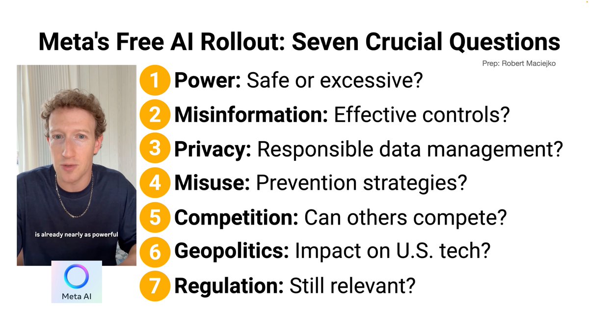 ❓Meta’s Free AI Rollout: Seven Crucial Questions When Mark Zuckerberg invests over $10 billion into new Meta AI and then gives it away for free, it raises several important questions. On Thursday, Zuckerberg unveiled Meta’s new Llama 3 AI models with few restrictions, a stark…