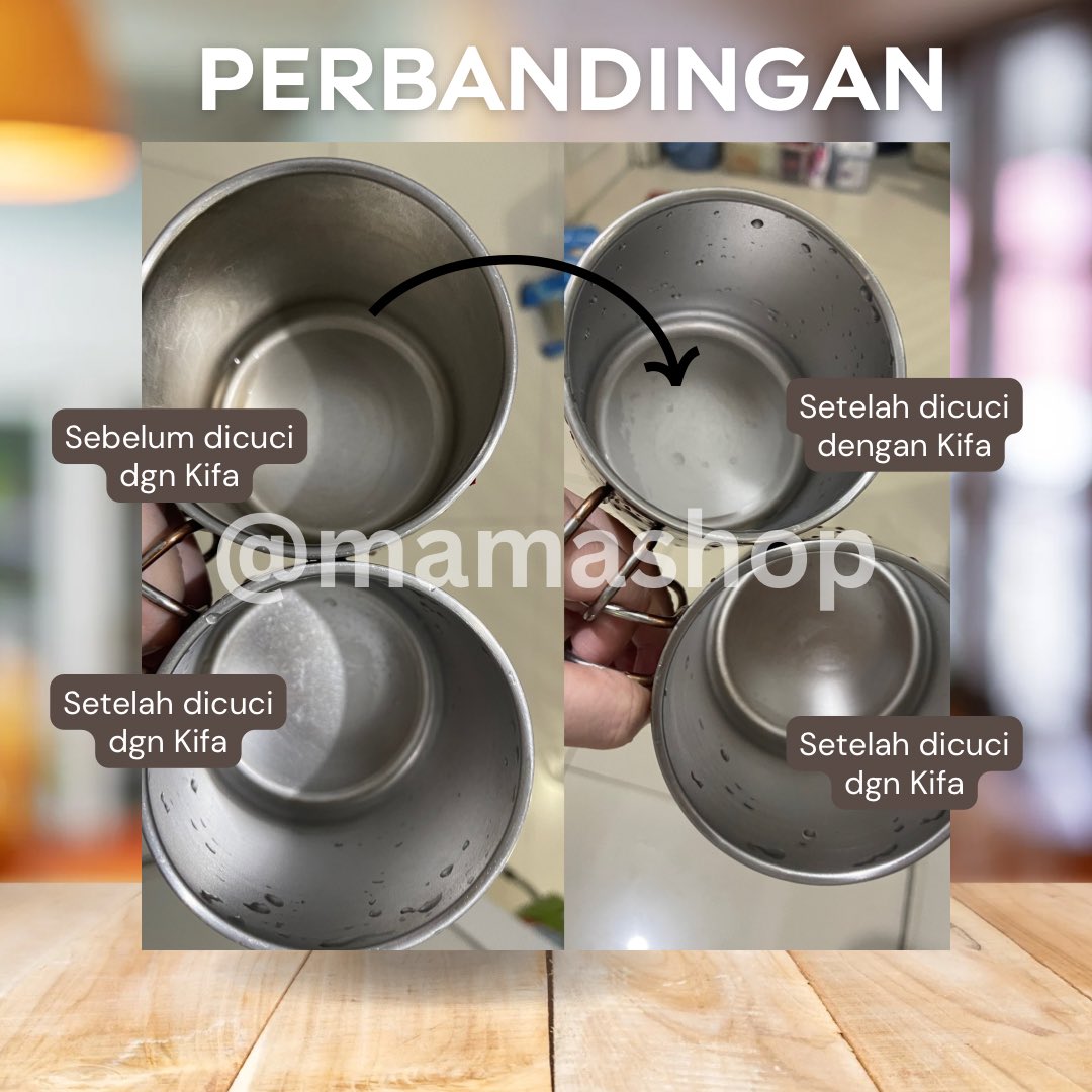 mamashop4u's tweet photo. Akhirnya aku nemu produk yang bisa bantu ilangin noda teh &amp; kopi pada mug stainless maupun keramik.. aku punya 2 mug yg sudah kusam. Lalu aku coba cuci dengan Kifa dan hasilnya WOW 🤩 kembali bersih seperti baru!! https://t.co/AvXMR1rLLY