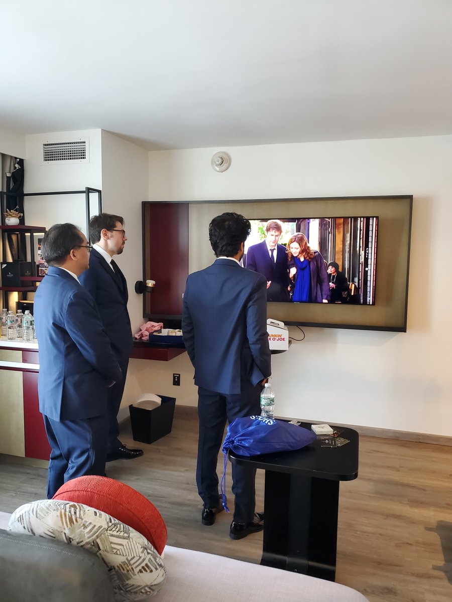 everyone dad-posing in front of the TV