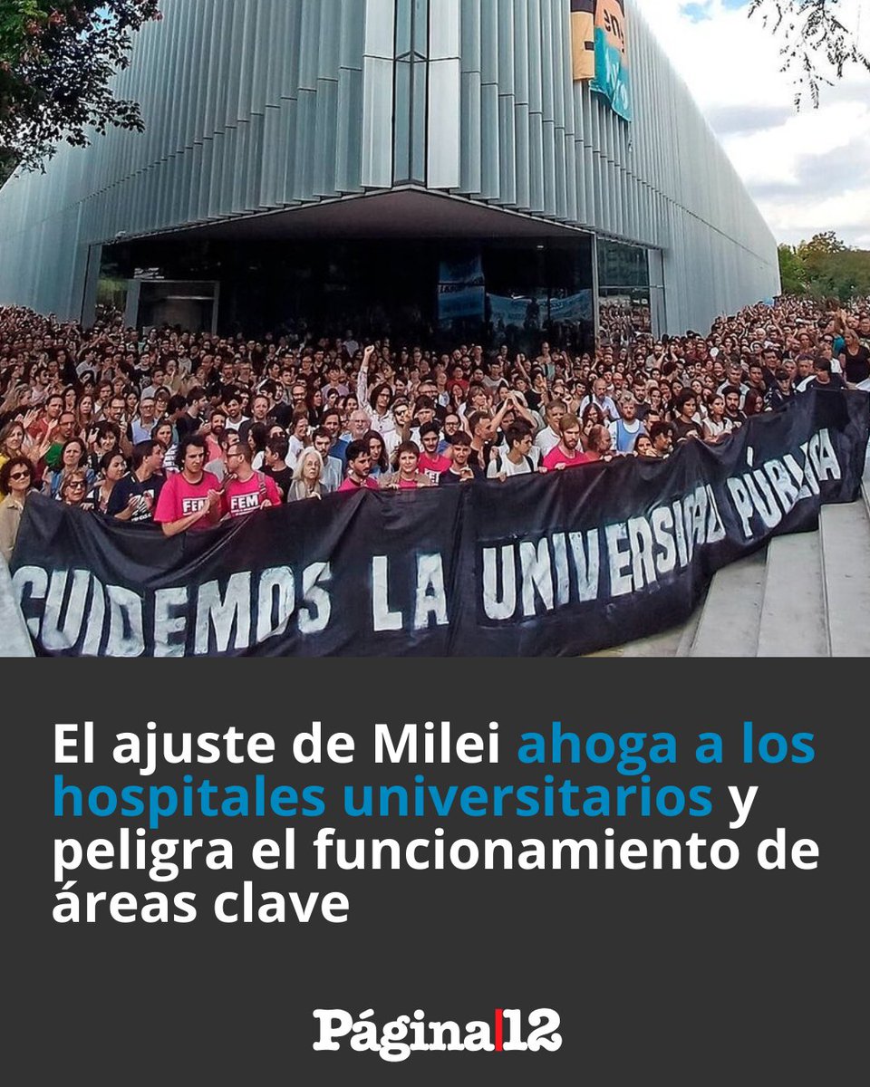 Aulas a oscuras, ascensores fuera de servicio, turnos que se suspenden y falta de insumos. Los hospitales que dependen de la Universidad de Buenos Aires (UBA) se encuentran bajo el asedio de la motosierra que aplica el presidente Javier Milei. [bit.ly/3JMRPUh]