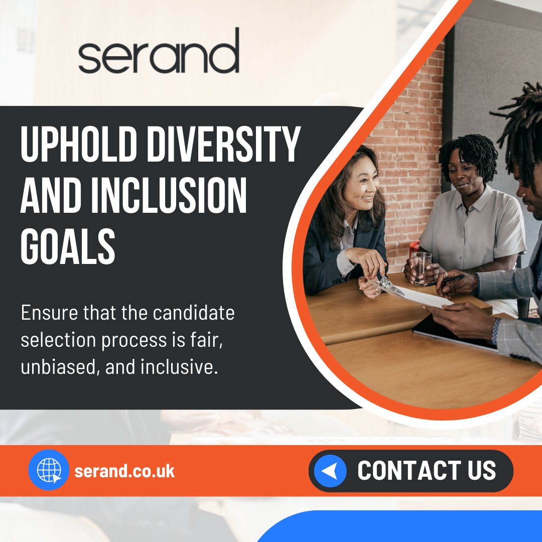 Embrace diversity, foster inclusion! Our commitment is unwavering.  Join us in championing equality in the workplace.  Let's build a future where everyone has a seat at the table. 

serand.co.uk

#DiversityAndInclusion #EqualityMatters #InclusiveHiring #FairSelection
