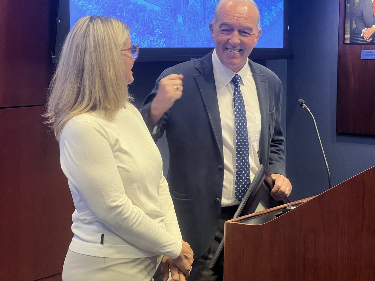 Longtime @ODUMensSoccer coach @belfastraider was told to appear at the @ODU Board of Visitors meeting but not told why. He was then called to the front and presented a resolution honoring him for his 27 years at @ODUSports It was a very cool thing to see. odusports.com/news/2024/4/19…