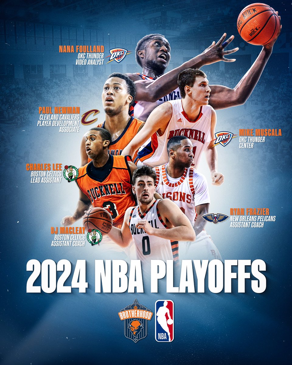 Good luck to all of our guys in the @NBA playoffs! 🔥 #BucknellBrotherhood