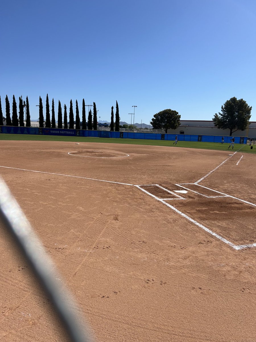 Field is prepped and ready for a rare Saturday morning softball game. Toros take on McClintock (19th in 5A). Toros with a nice win over Dobson last night find themselves still in the postseason hunt.