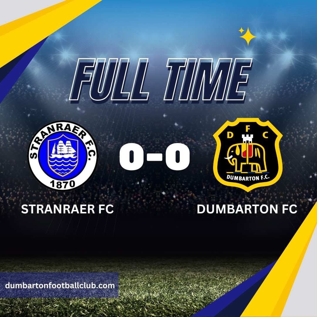 It ends all square for @Dumbartonfc this afternoon in their match against @StranraerFC. 

#lomondradio #localradio #communityradio #football #finalscore