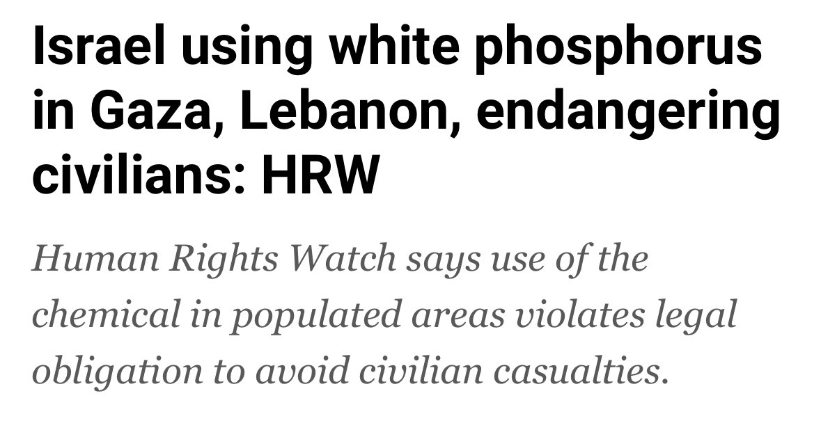 you’ve heard of white phosphorus being released upon innocent palestinians, but do you know how detrimental it truly is? - a thread