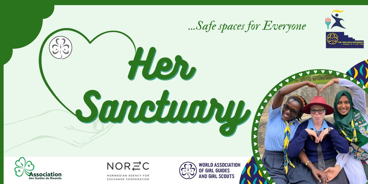 YessGirlsRwanda's tweet photo. ✨Join us this week as we focus on creating safe spaces for girls and young women.#hersanctary #forherworld. @guidesrwanda @YessMovement https://t.co/PGjSGZJUEn