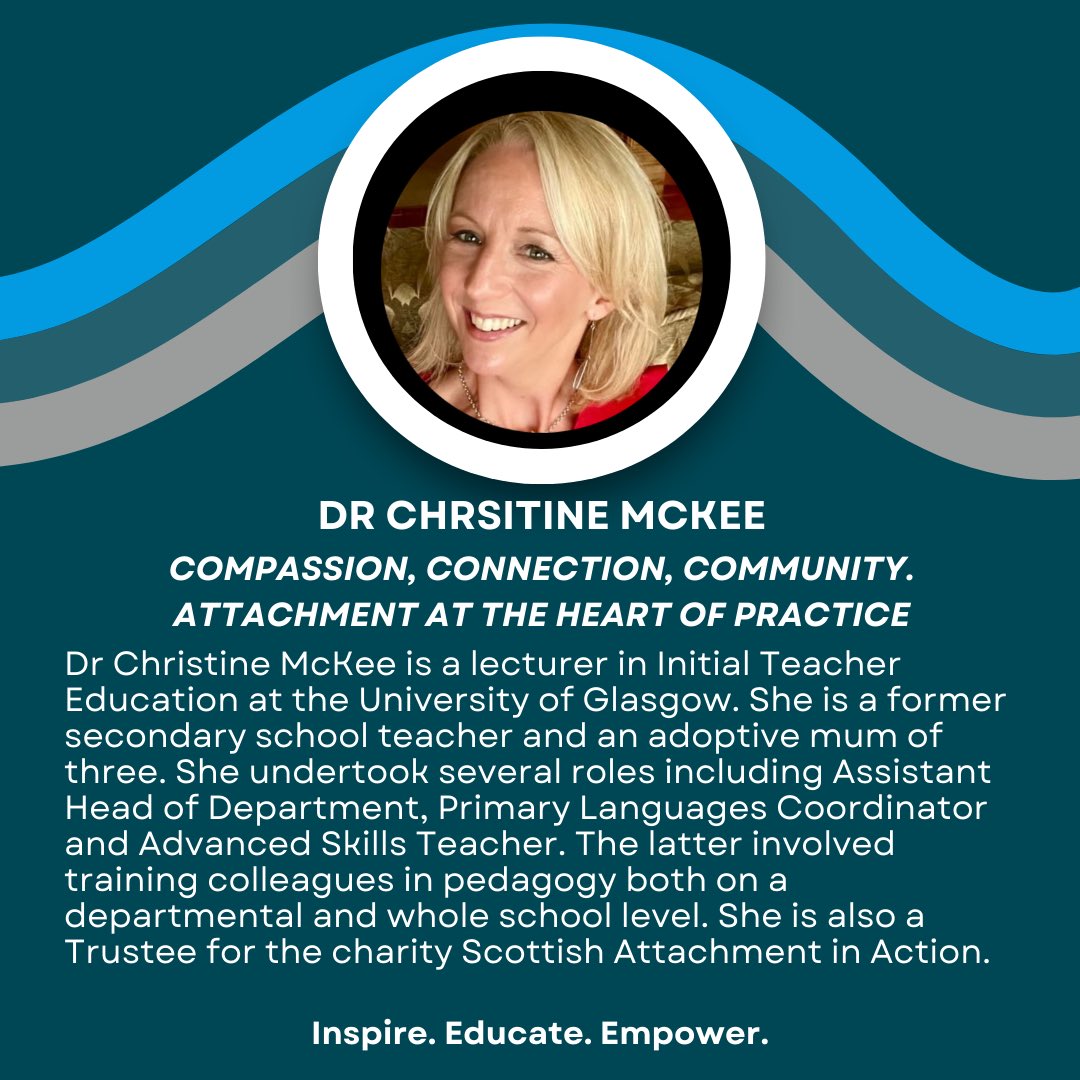 Speaker Spotlight🗣️✨ We can’t wait to welcome Dr. @chrmckee next week at the Inspire, Educate & Empower Conference. Shining a light on the need for #Compassion, #Connection and #Community through an #Attachment lens. #Relationships #Practice #Pathways 🌱💙🧠